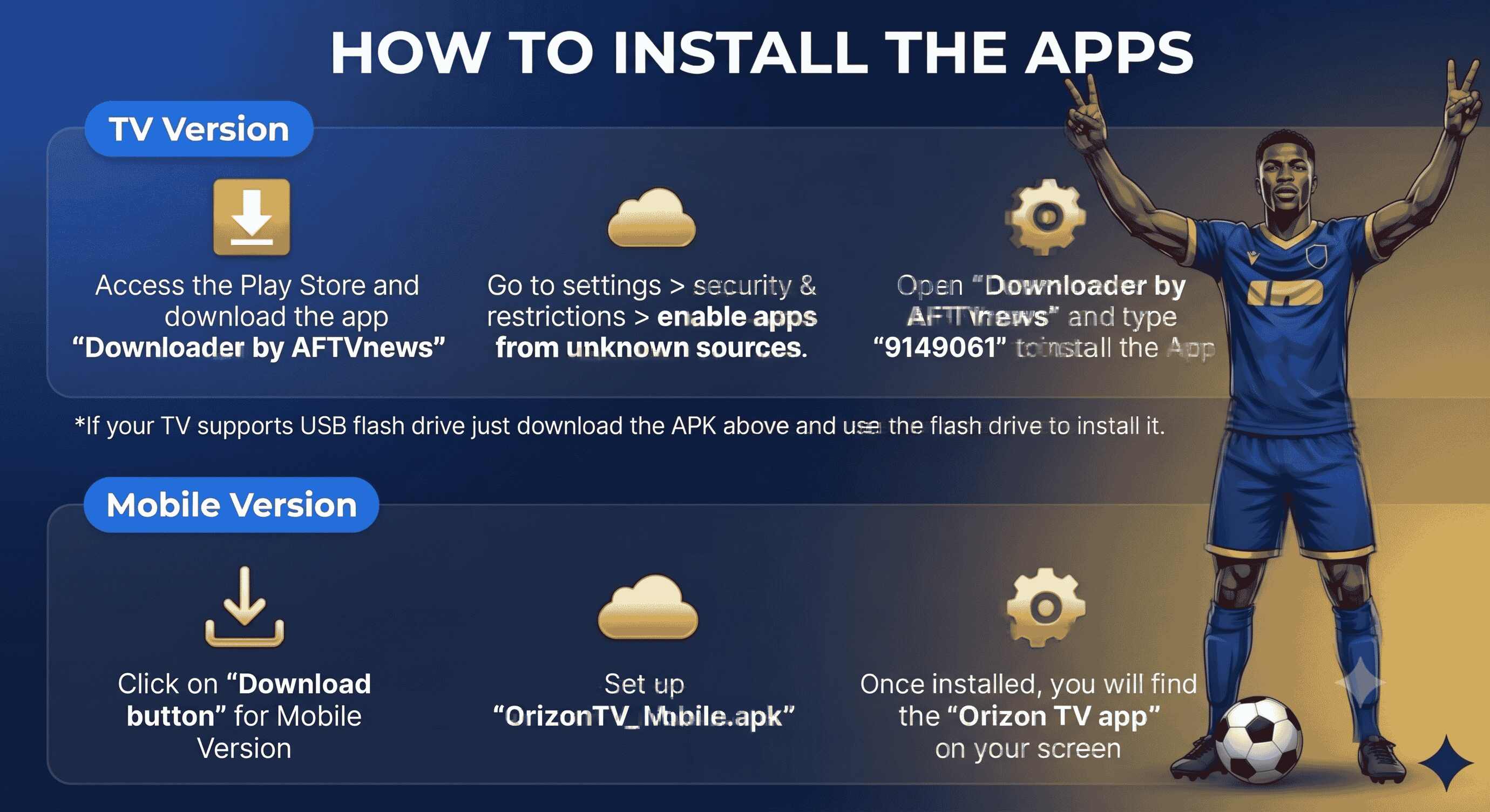 How to install Orizon TV — TV and mobile steps